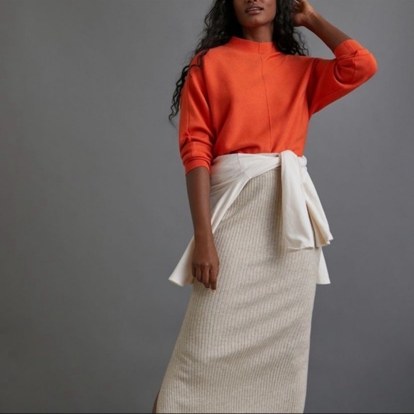 Anthropologie Saturday/Sunday Beverly Mock Neck Front Seamed Sweater - Picture 2 of 8